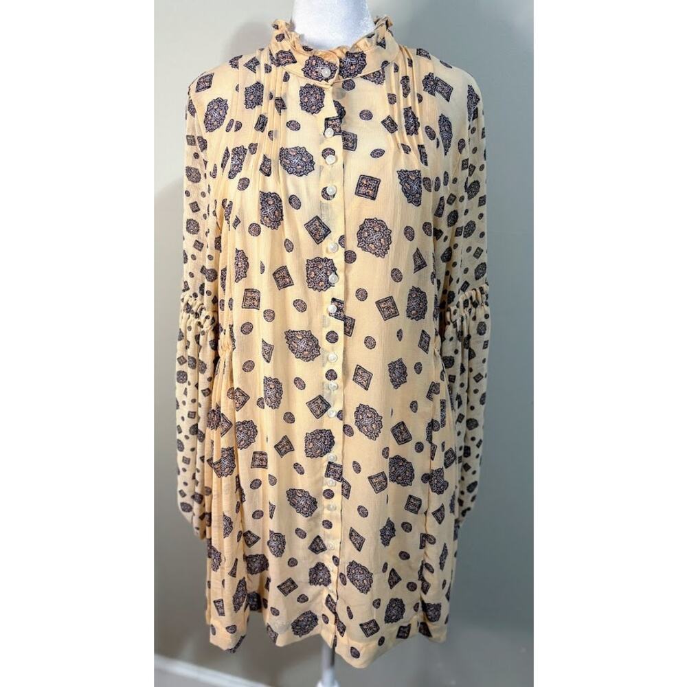 Free People Turn Turn‎ Mock Neck Boho Mini Dress Size Small